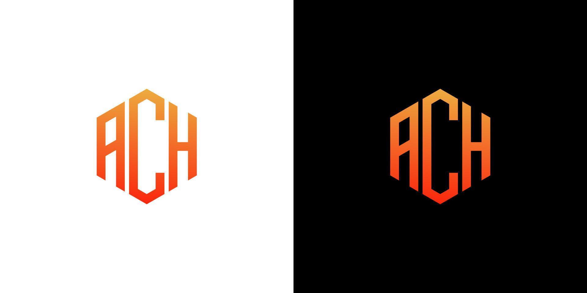 ach Brief Logo Design Polygon Monogramm Symbol Vektorvorlage vektor