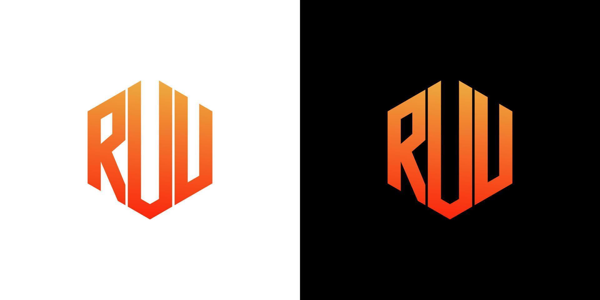 Ruu-Brief-Logo-Design-Polygon-Monogramm-Symbol-Vektorvorlage vektor