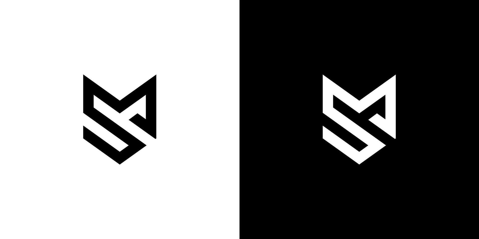 sm brev logotyp design polygon monogram ikon vektor mall