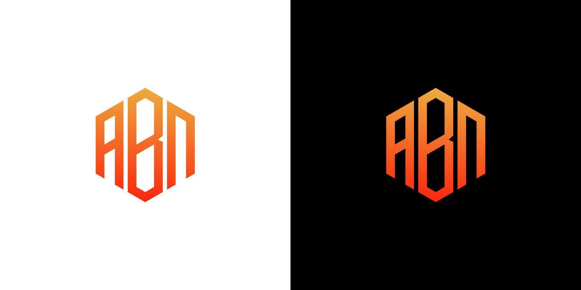 abn brev logotyp design polygon monogram ikon vektor mall