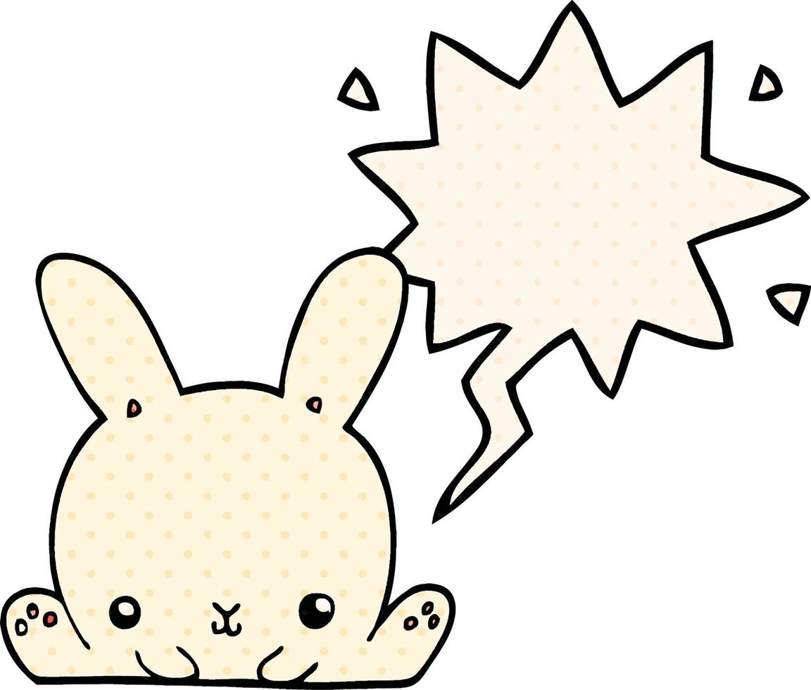 Cartoon-Kaninchen und Sprechblase im Comic-Stil vektor