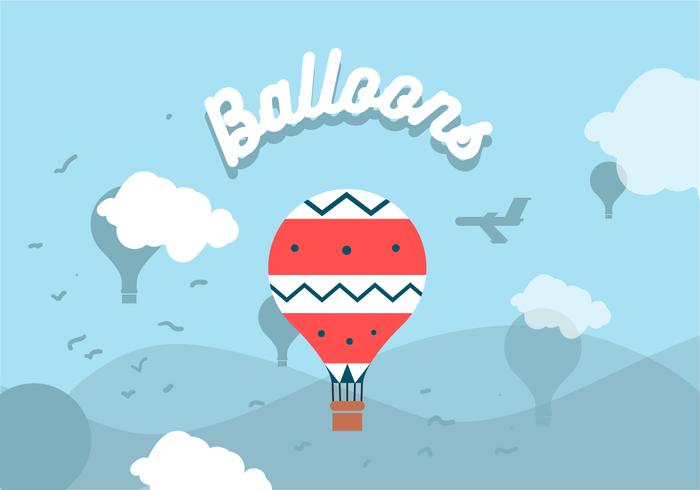 Hot Air Balloons Landskap Vector