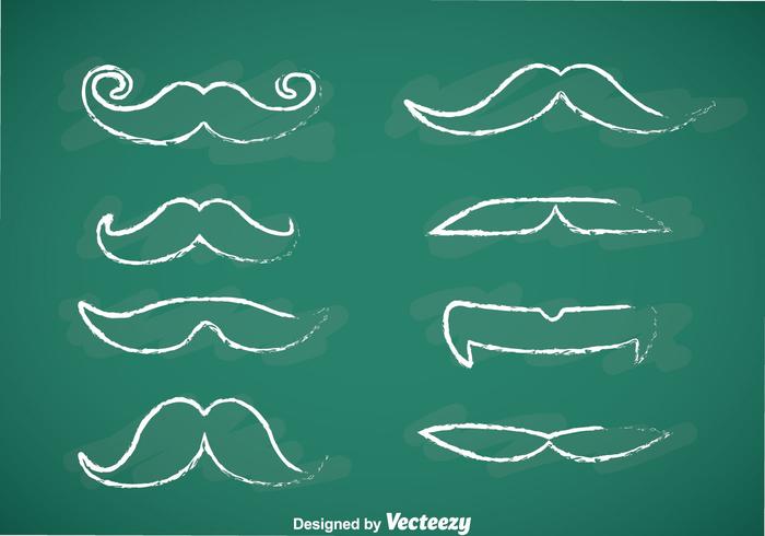 Movember mustasch kritvita vektorer