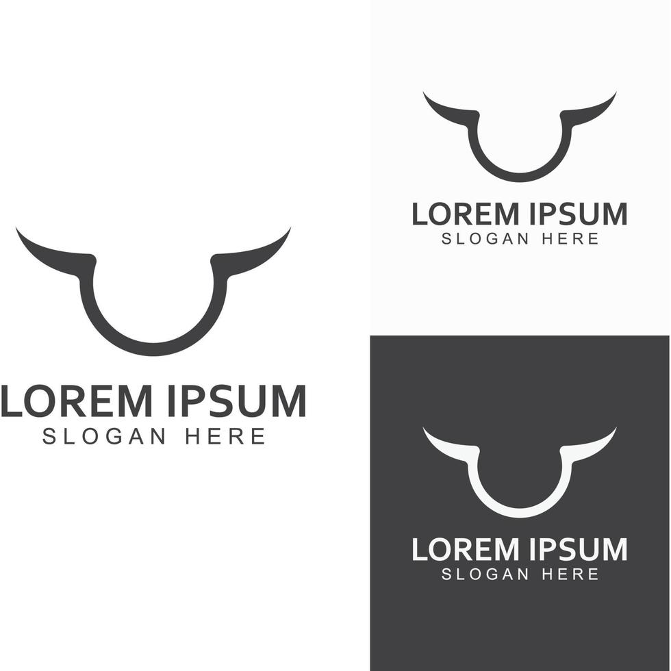 Stierkopf-Horn-Logo. unter Verwendung eines Vektorillustrationsschablonen-Designkonzepts. vektor