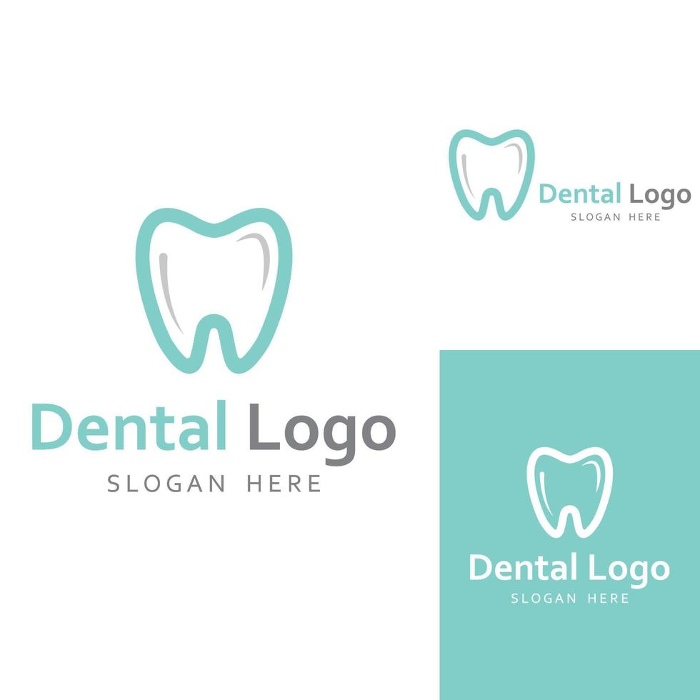 dental logotyp, logotyp för dental hälsa, och logotyp för dental vård. använder sig av en mall illustration vektor design begrepp