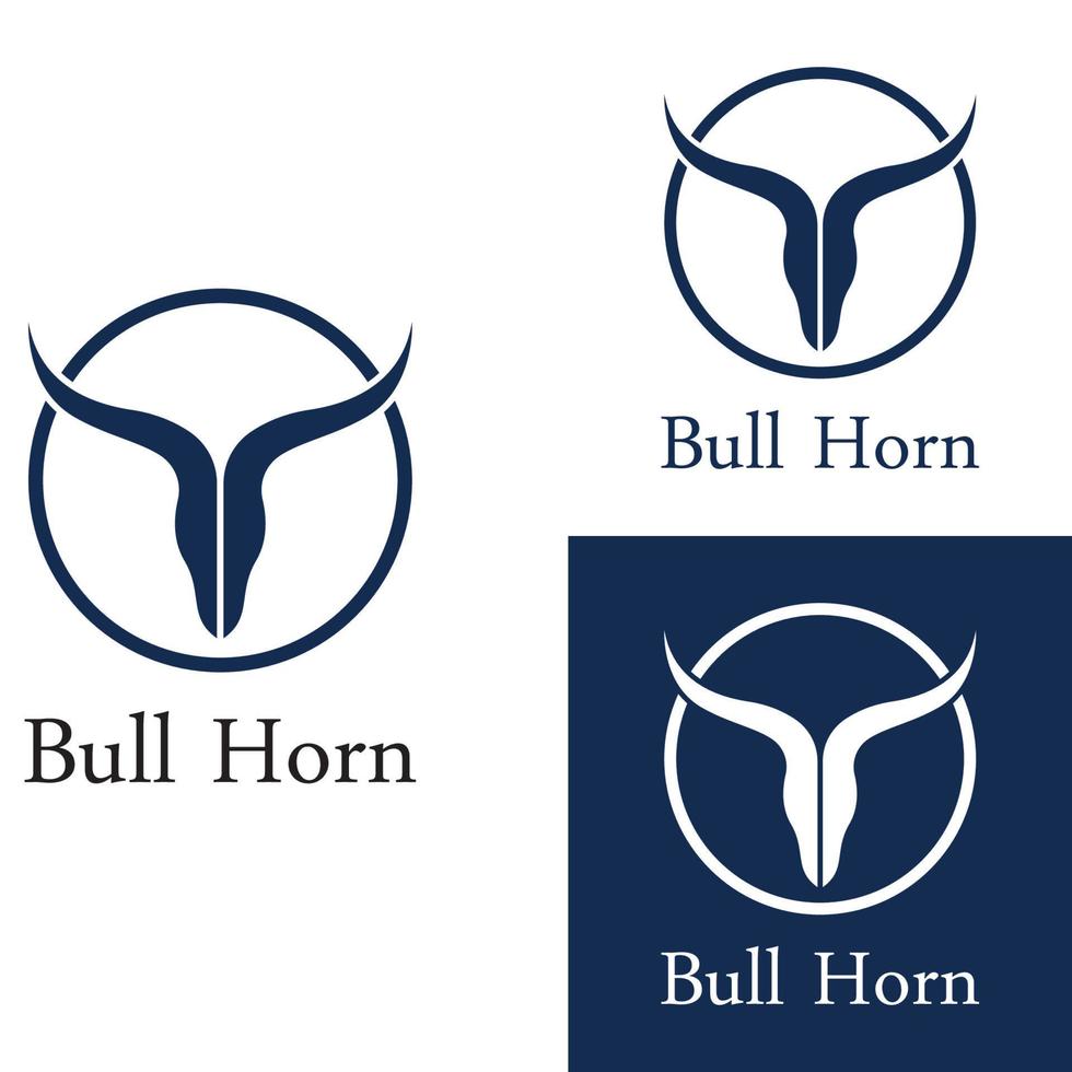Stierkopf-Horn-Logo. unter Verwendung eines Vektorillustrationsschablonen-Designkonzepts. vektor