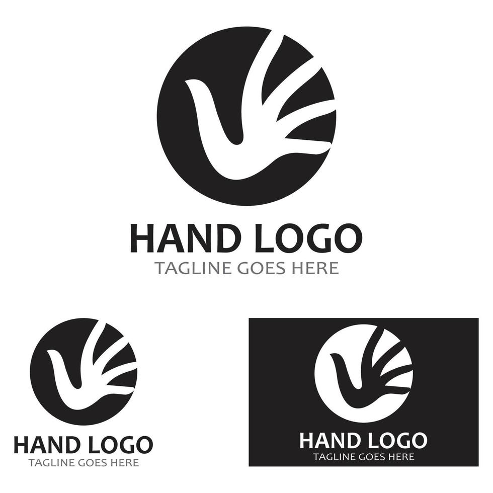 hand logotyp ikon vektor formgivningsmall illustration