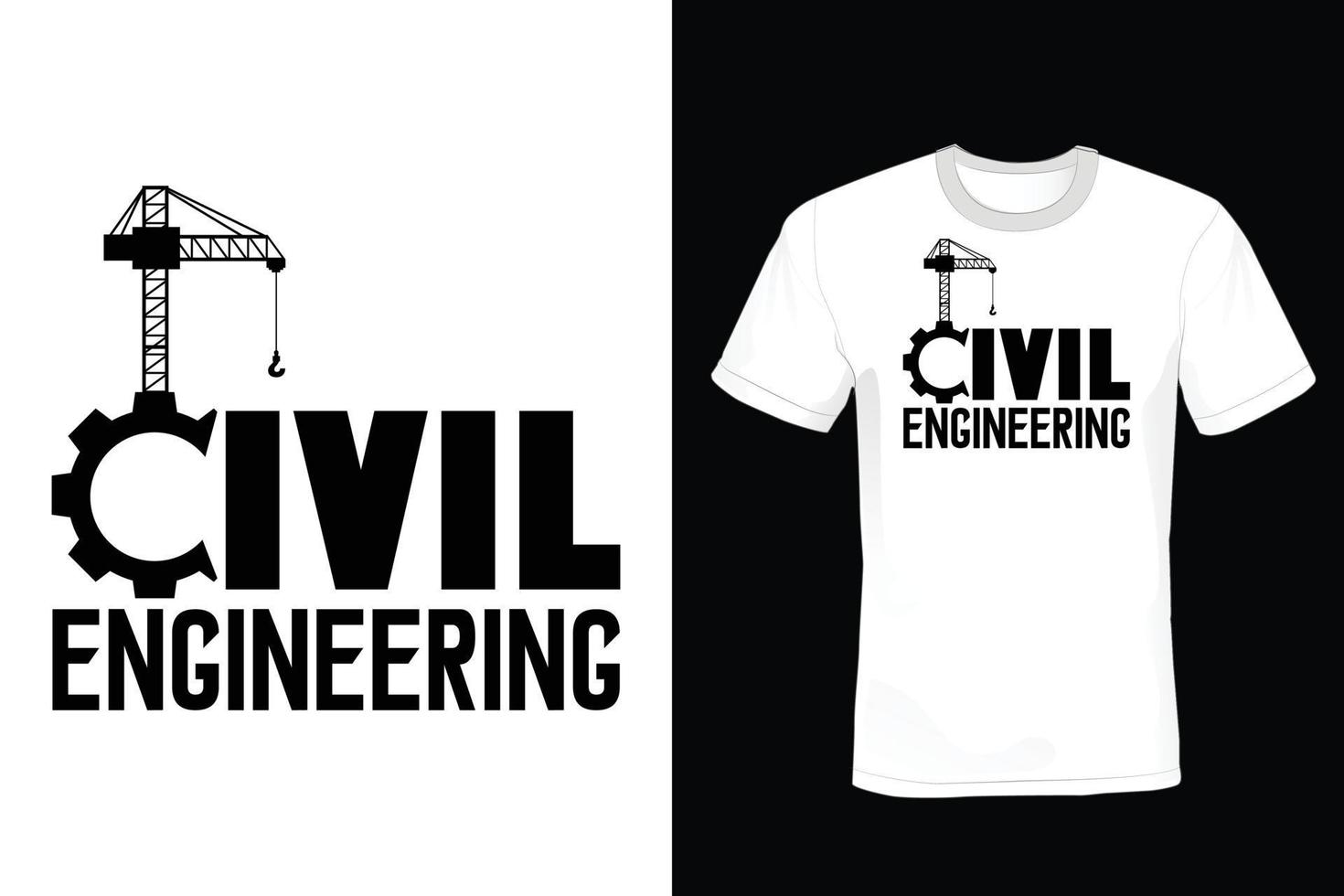 Bauingenieur-T-Shirt-Design, Vintage, Typografie vektor