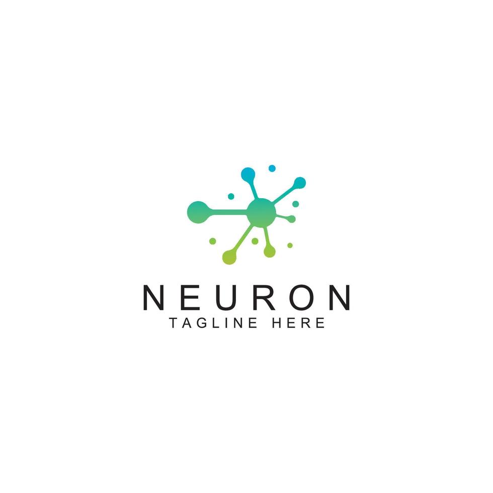 neuronenlogo oder nervenzellenlogo mit konzeptvektorillustrationsschablone. vektor