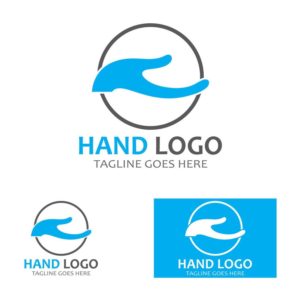 hand logotyp ikon vektor formgivningsmall illustration