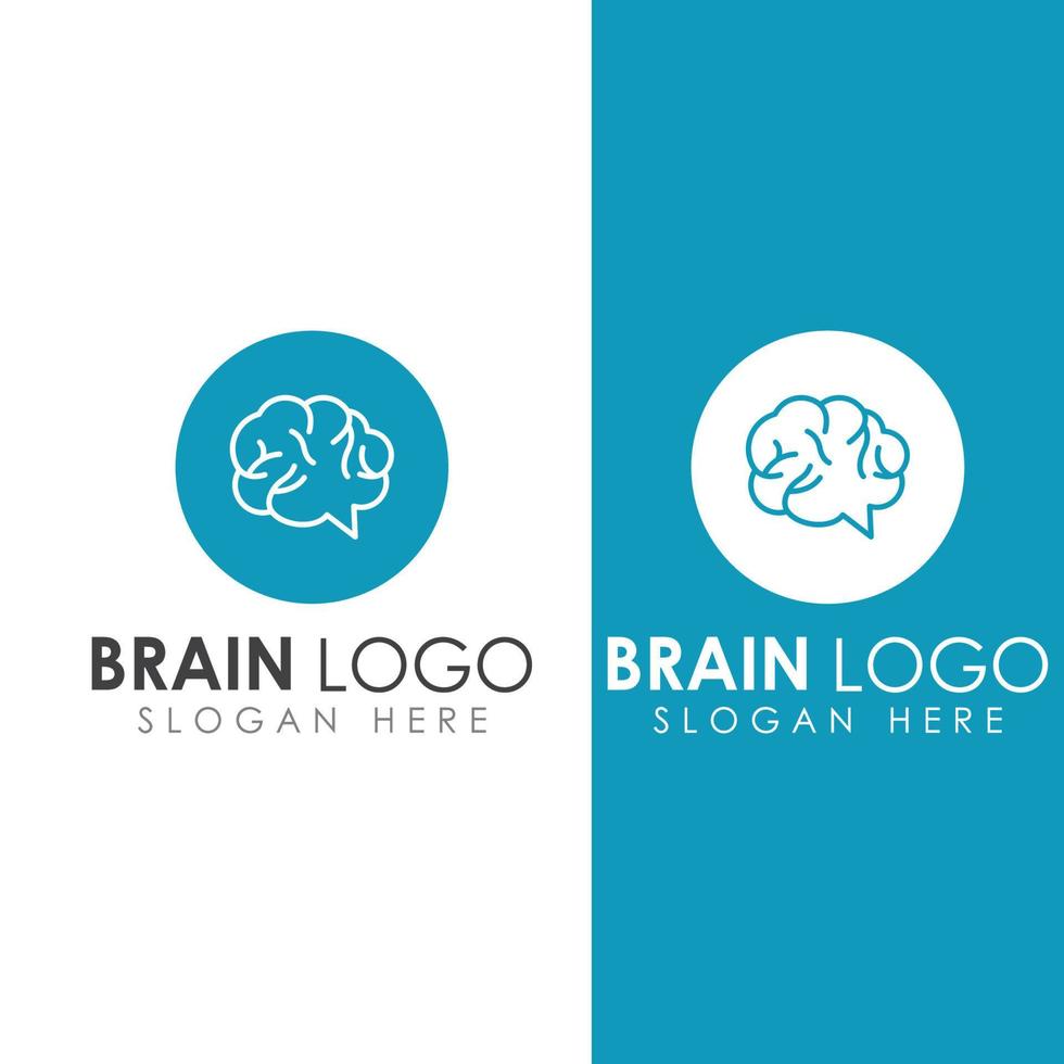 hjärna logotyp. hjärna logotyp med kombination av teknologi och hjärna del nerv celler, med design begrepp vektor illustration mall.