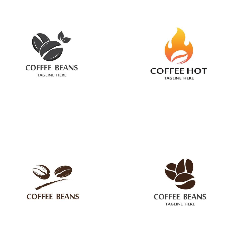 kaffe böna logotyp vektor