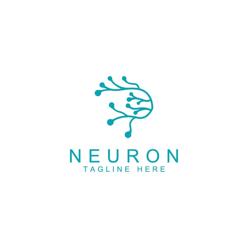 neuronenlogo oder nervenzellenlogo mit konzeptvektorillustrationsschablone. vektor