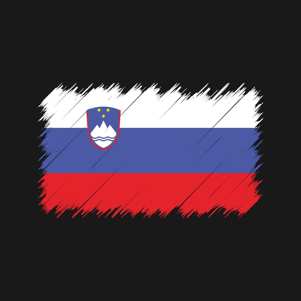 slovenien flagga penseldrag. National flagga vektor