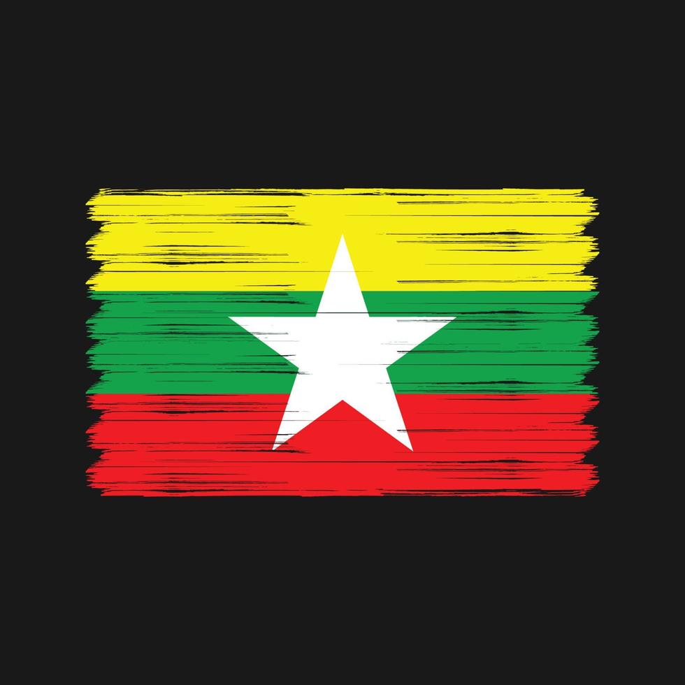 Bürste der Myanmar-Flagge. Nationalflagge vektor