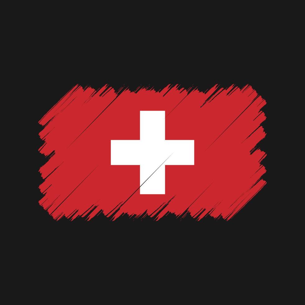 schweiz flaggborste. National flagga vektor