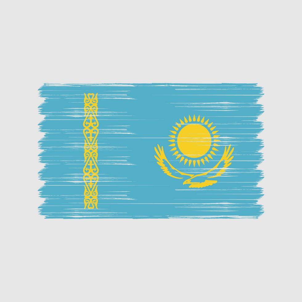 kasachstan-flaggenpinsel. Nationalflagge vektor