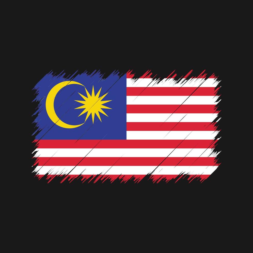 Pinselstriche der malaysischen Flagge. Nationalflagge vektor