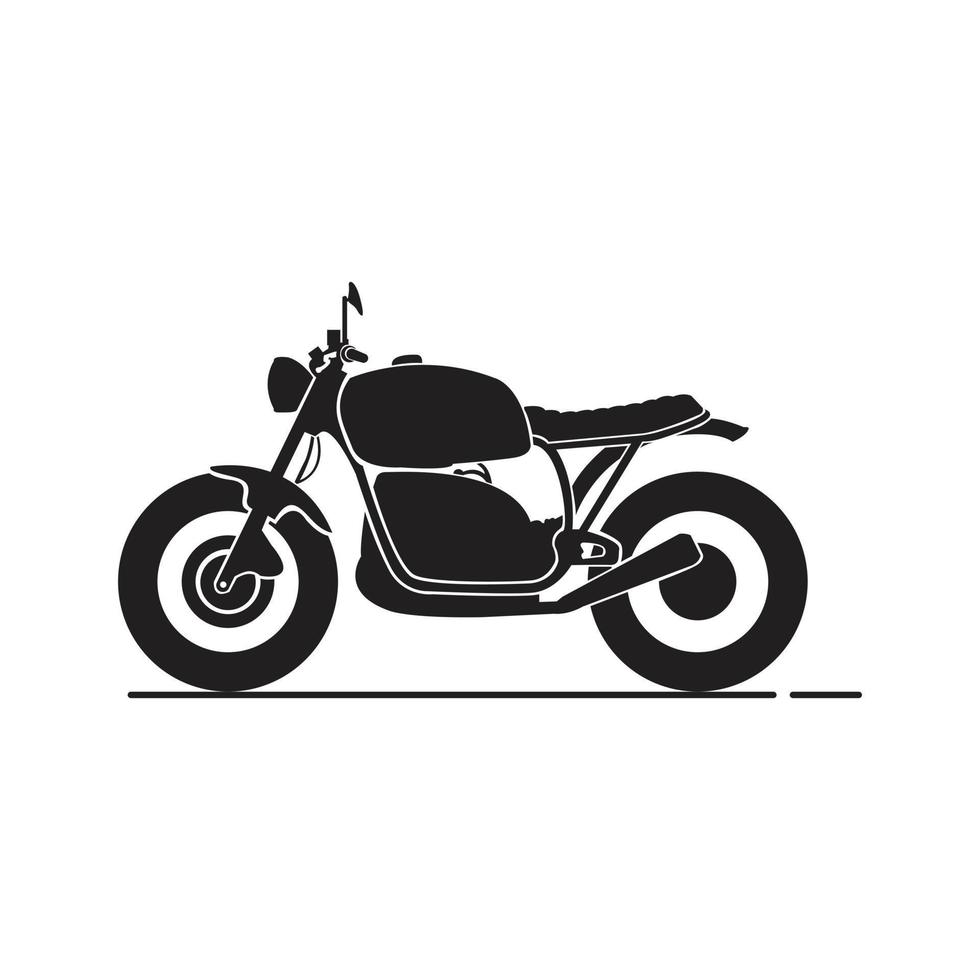 enkel årgång och unik motorcykel silhuett vektor