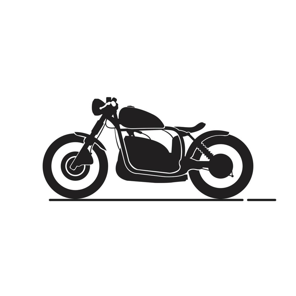 einfache vintage und einzigartige motorradsilhouette vektor