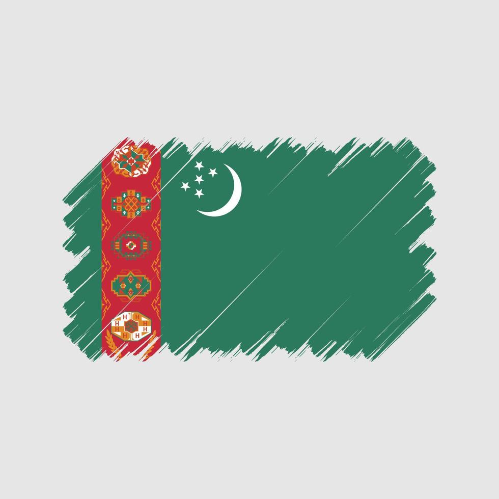 turkmenistan flaggborste. National flagga vektor