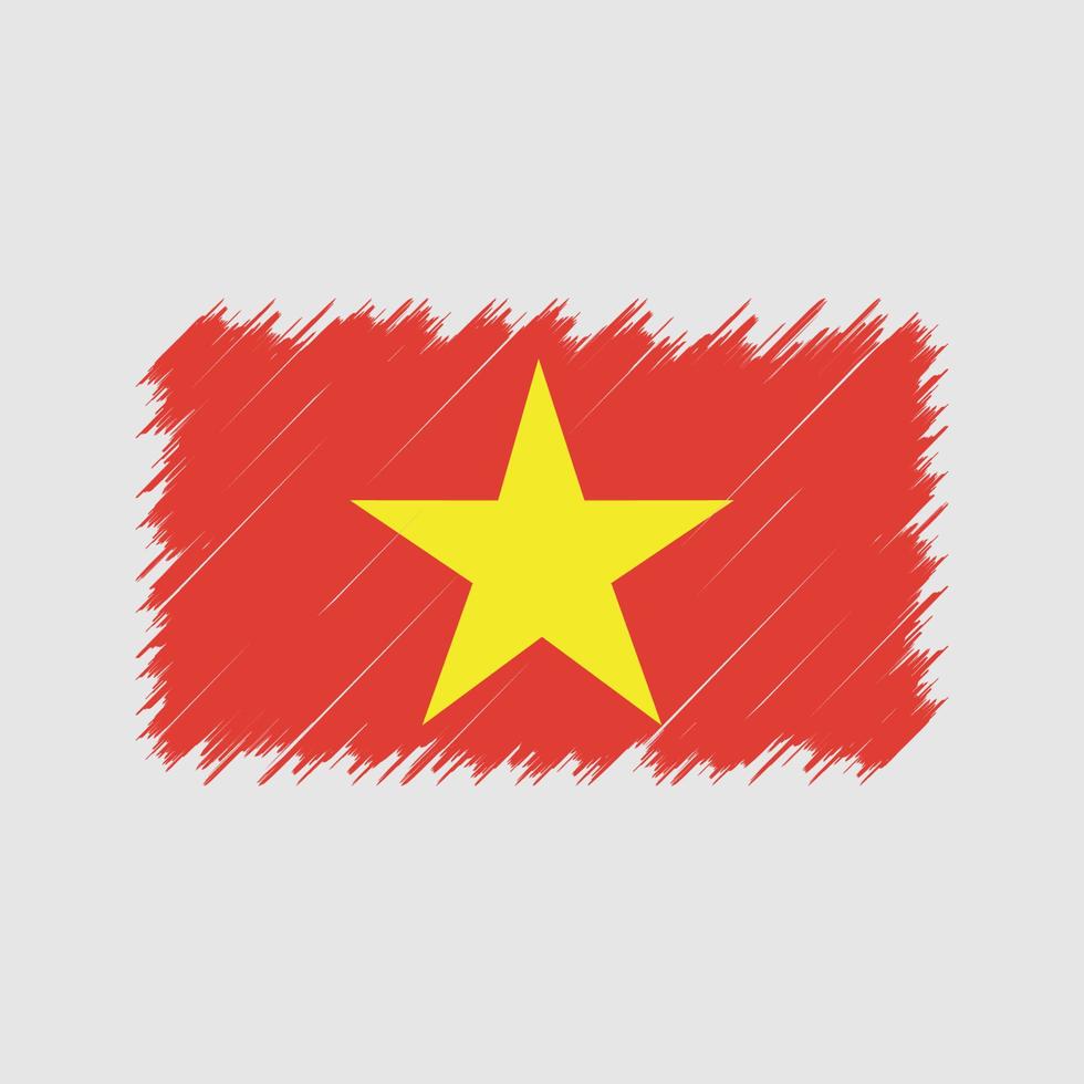 Pinselstriche der Vietnam-Flagge. Nationalflagge vektor