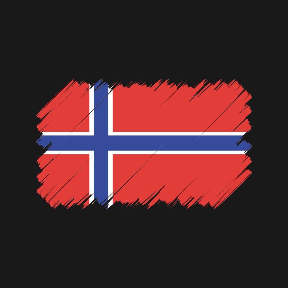 norges flagga borste. National flagga vektor