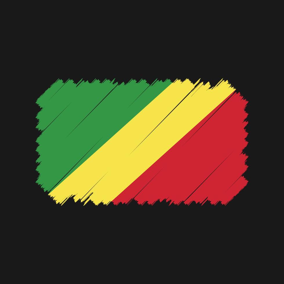 kongo flagga borste vektor. National flagga vektor