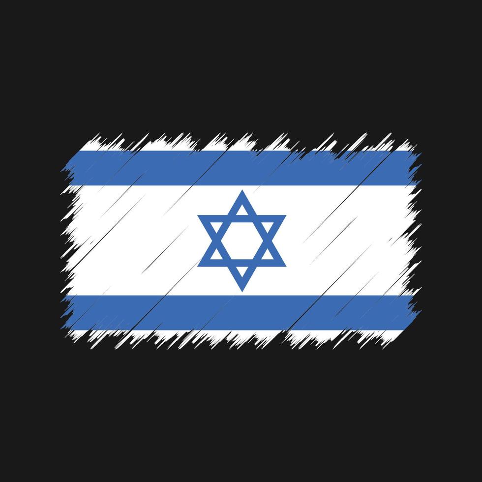 penseldrag för Israels flagga. National flagga vektor