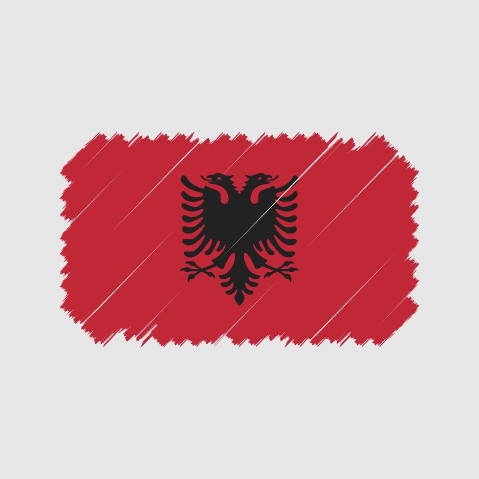 Albanien flagga borste vektor. National flagga vektor