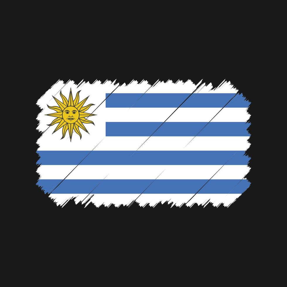 Pinselvektor der uruguay-Flagge. Nationalflagge vektor