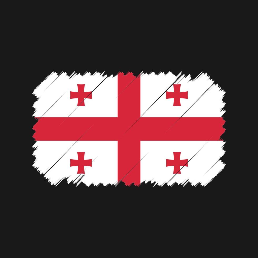 Pinselvektor mit Georgia-Flagge. Nationalflagge vektor