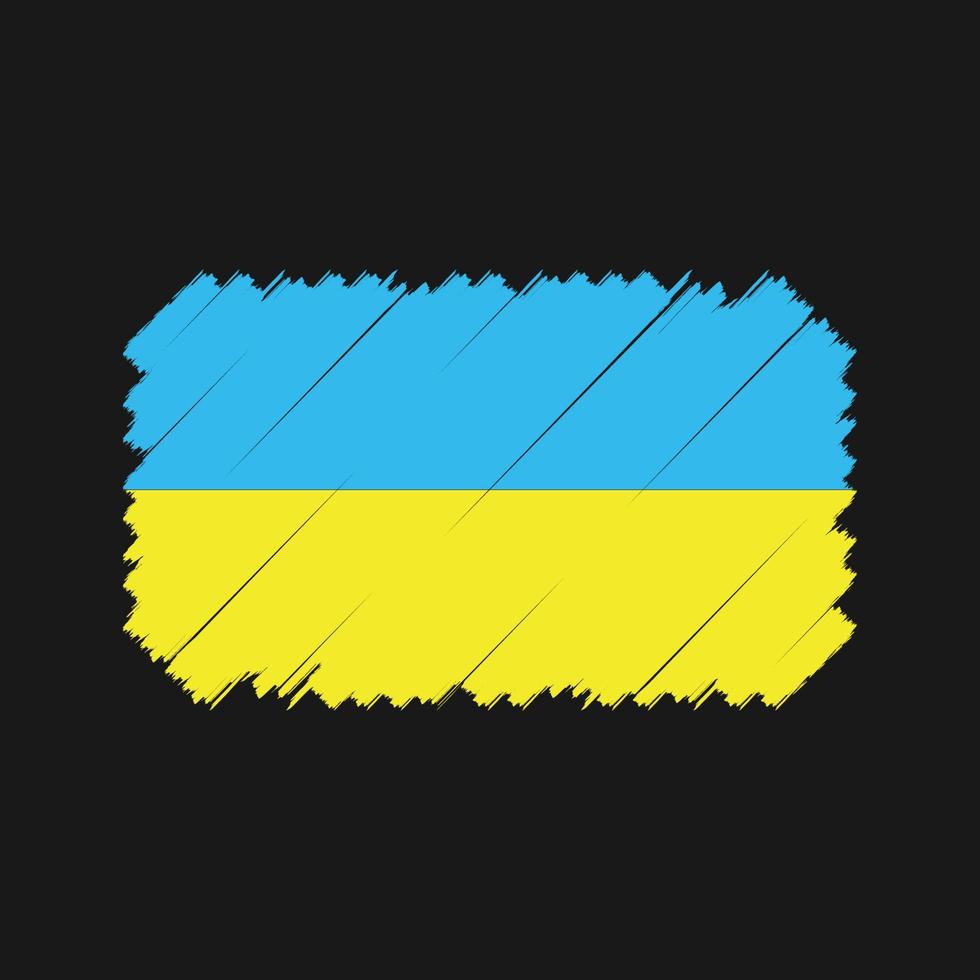 Pinselvektor der ukrainischen Flagge. Nationalflagge vektor