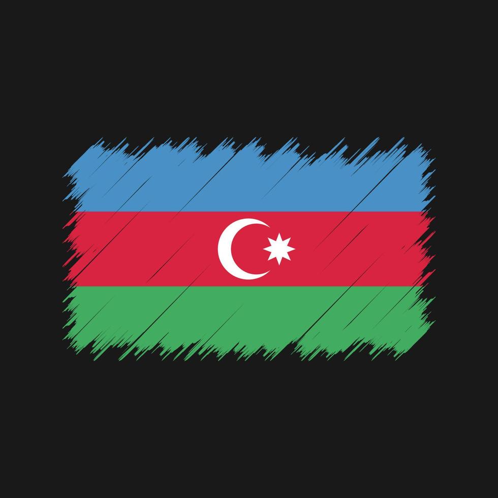Pinselstriche der aserbaidschanischen Flagge. Nationalflagge vektor