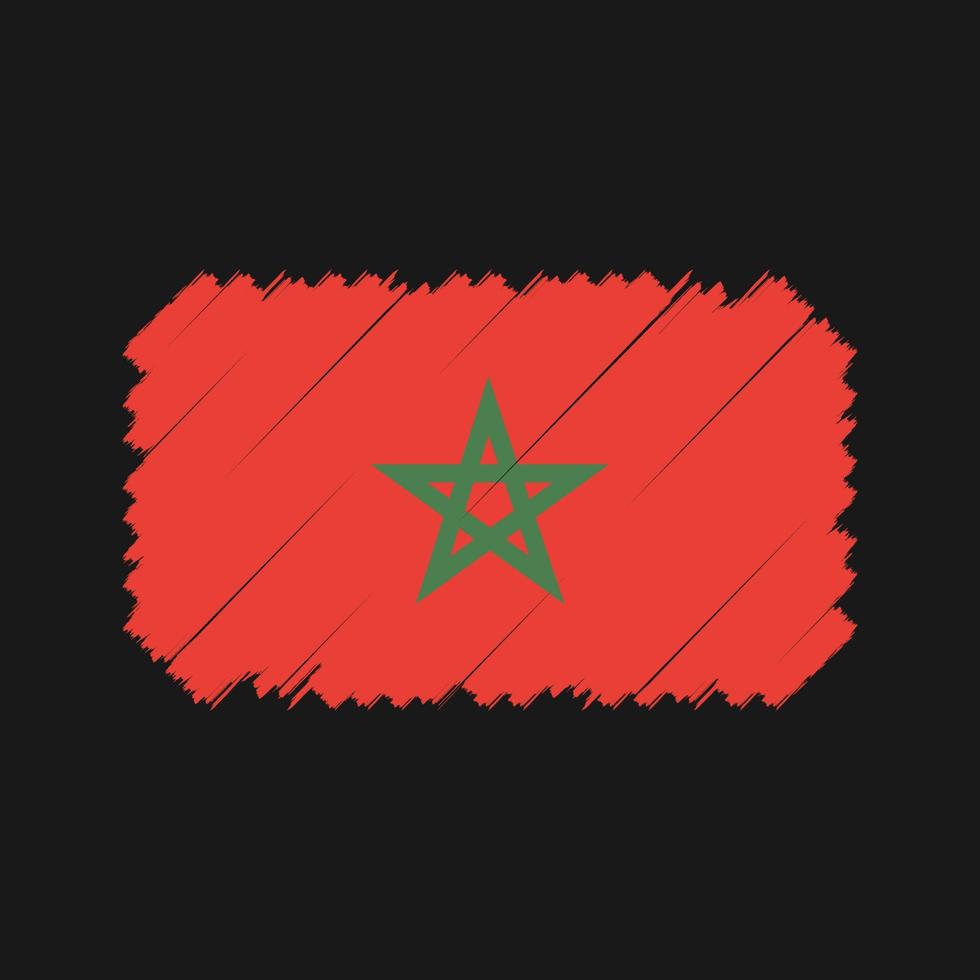 Pinselvektor der marokkanischen Flagge. Nationalflagge vektor