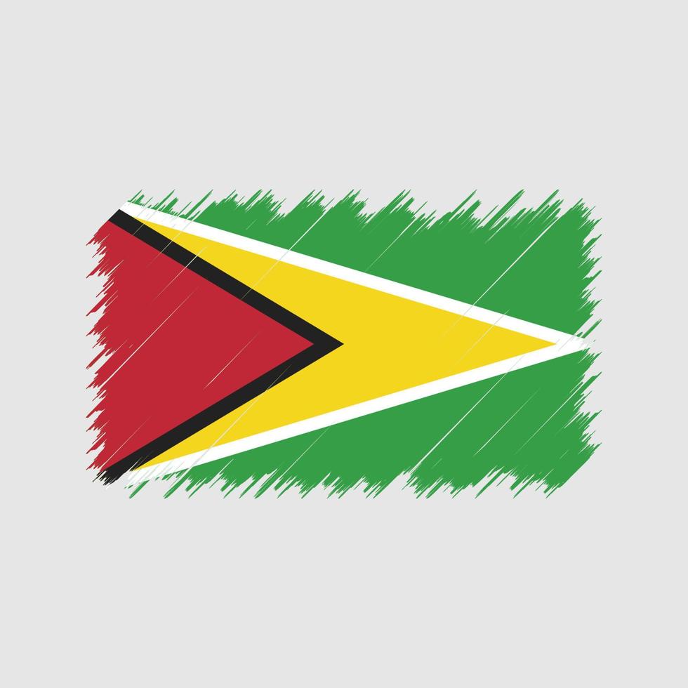 guyana flagga penseldrag. National flagga vektor