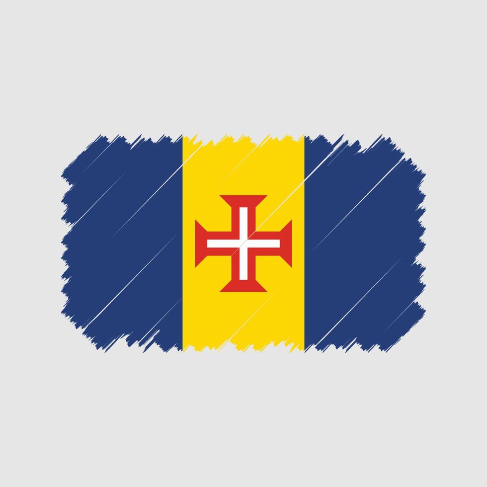 Bürste Vektor der Madeira-Flagge. Nationalflagge