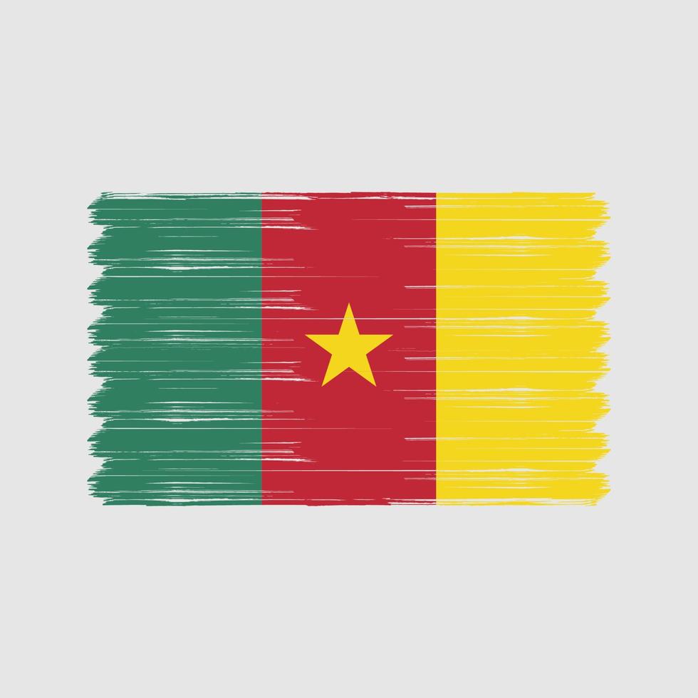 Kamerun-Flaggenbürste. Nationalflagge vektor