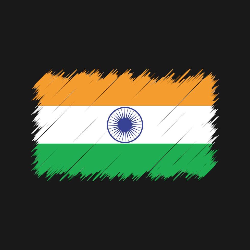 Indien flagga penseldrag. National flagga vektor