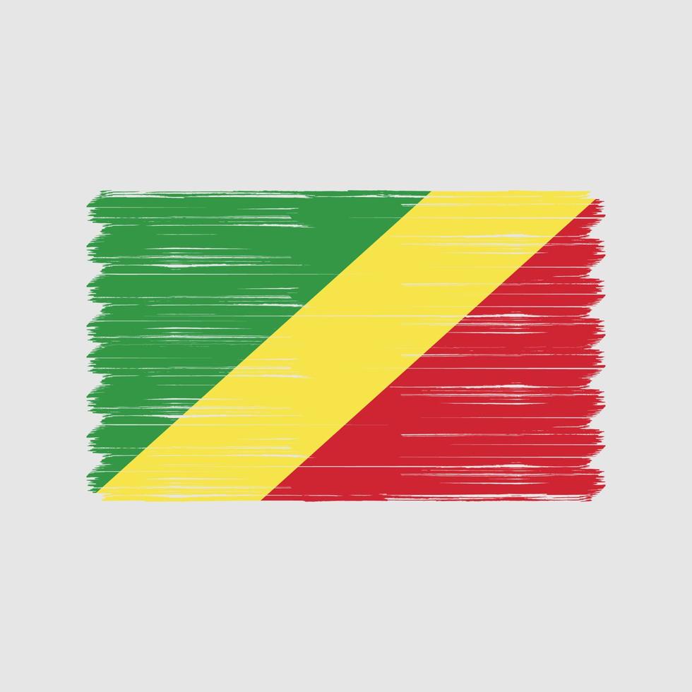kongo flaggborste. National flagga vektor