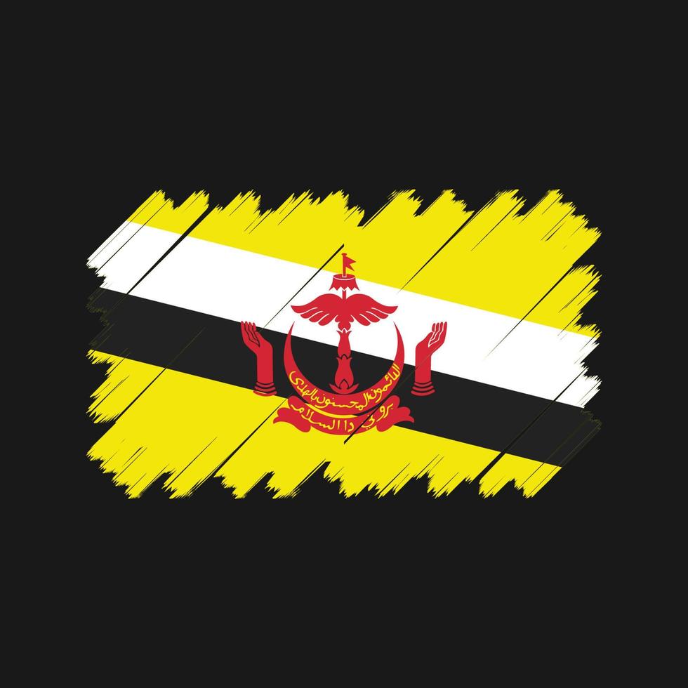 Brunei-Flaggenvektor. Nationalflagge vektor