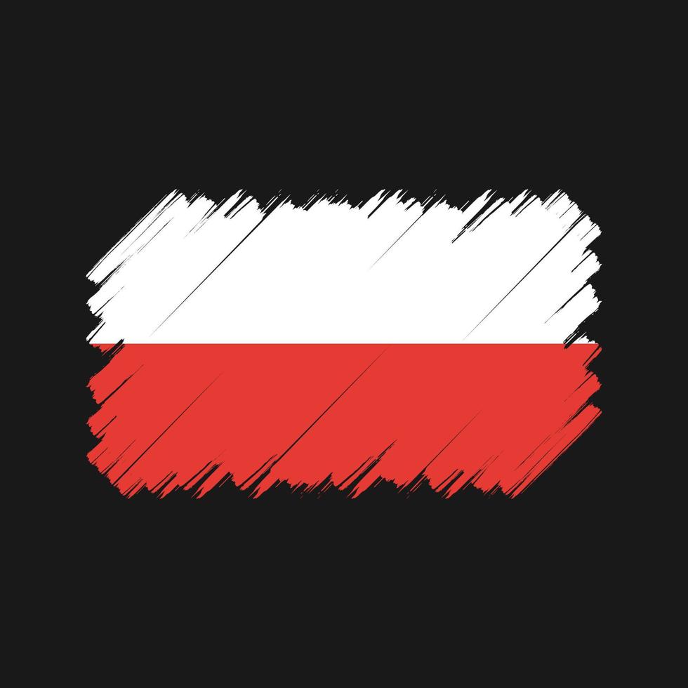 polska flaggan borste. National flagga vektor