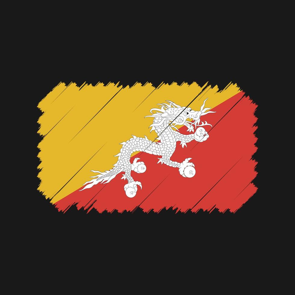 bhutan flagga borste vektor. National flagga vektor