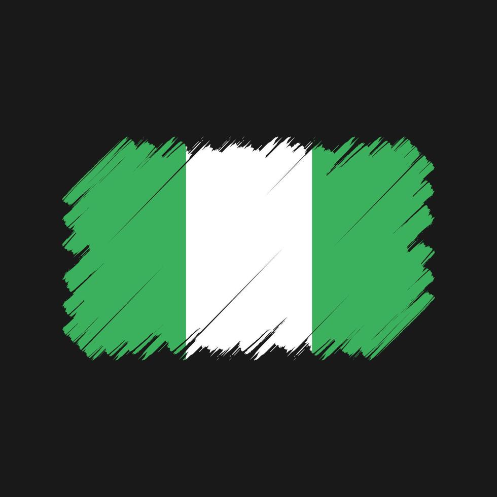 Bürste der Nigeria-Flagge. Nationalflagge vektor