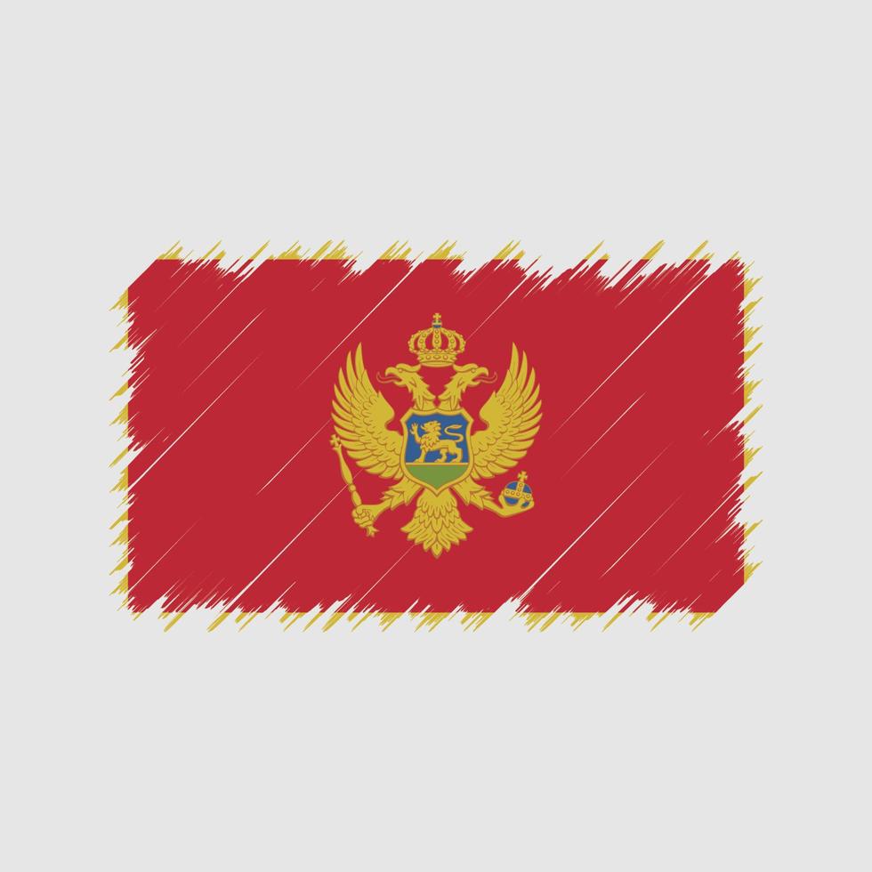 montenegro flagga penseldrag. National flagga vektor