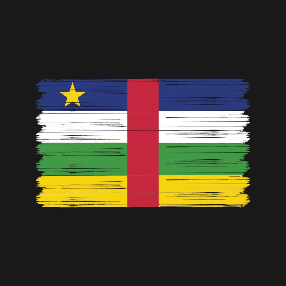 centralafrikansk flaggborste. National flagga vektor