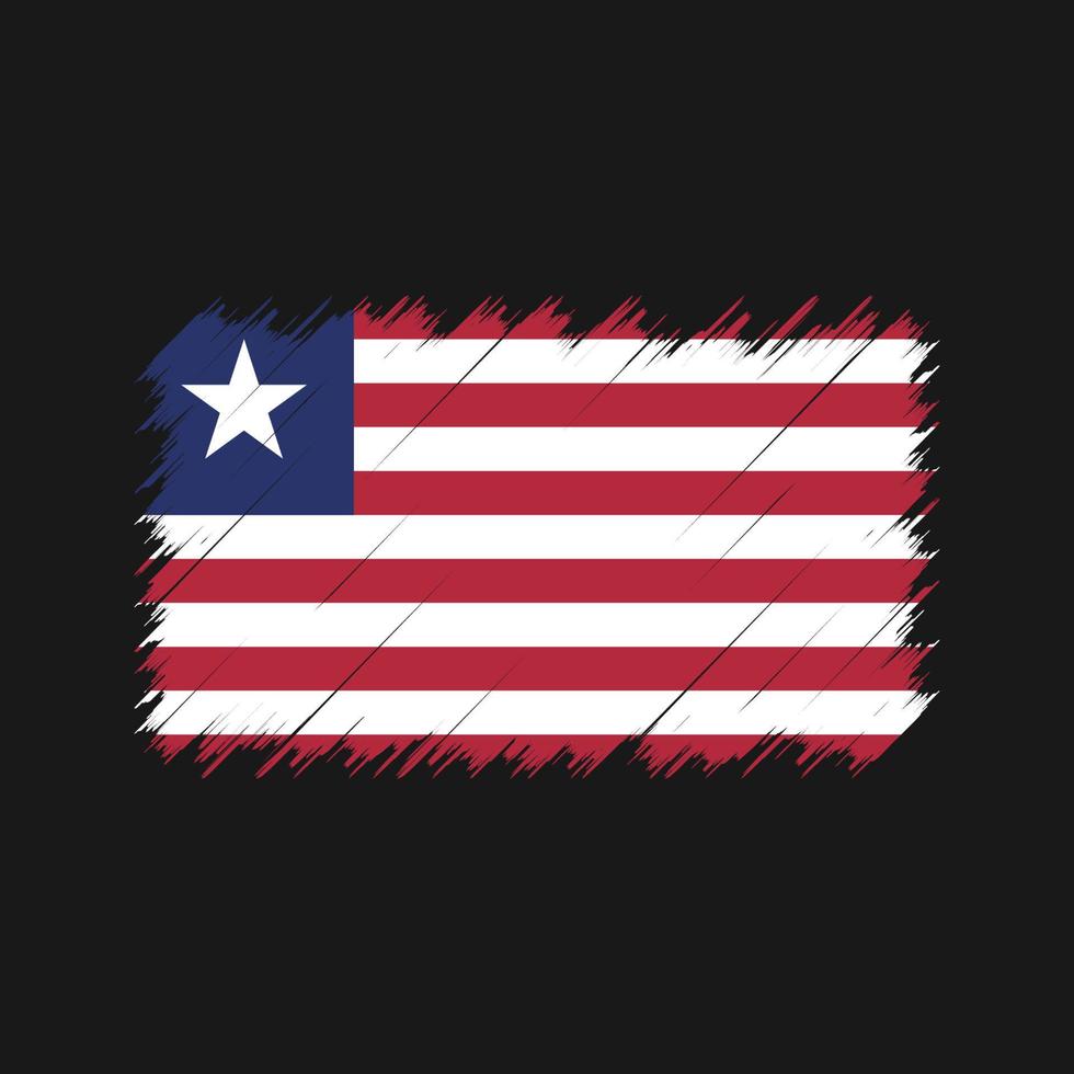 liberia flagga penseldrag. National flagga vektor