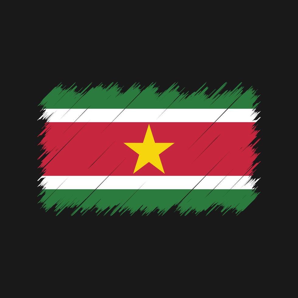 Pinselstriche der Surinam-Flagge. Nationalflagge vektor