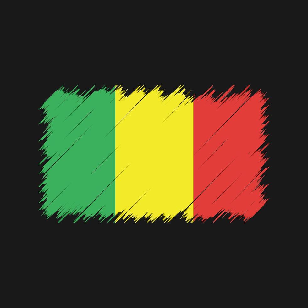 Pinselstriche der mali-Flagge. Nationalflagge vektor