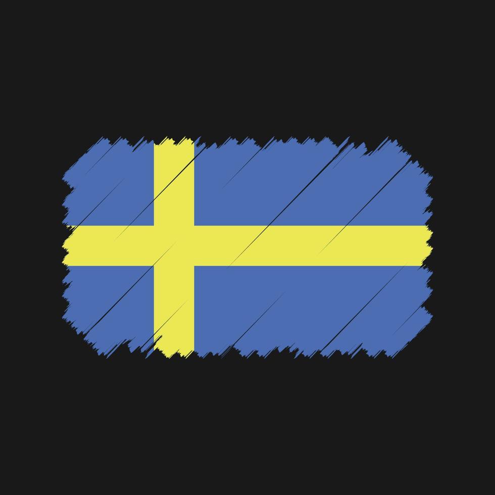 sverige flagga borste vektor. National flagga vektor